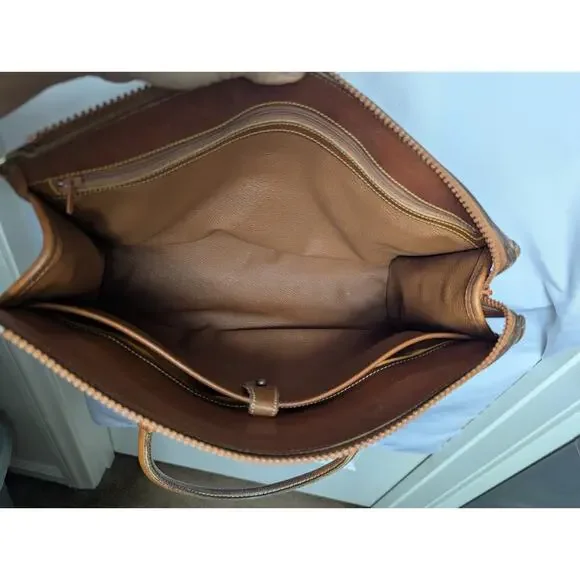 Vintage Dooney & Bourke Pebble British Tan Vachetta Leather Satchel Bag USA - Picture 3 of 16